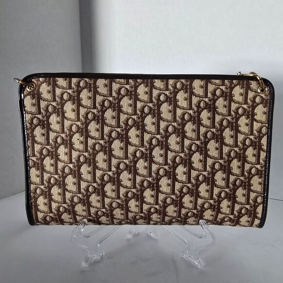Authentic Christian Dior Trotter Brown Canvas Shoulder Bag - Picture 6 of 10